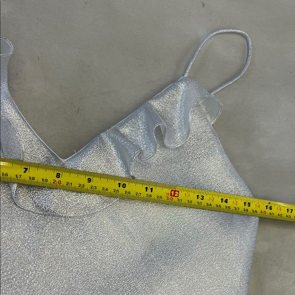 Little Joe Silver Ruffle Slip Dress - Picture 3 of 5